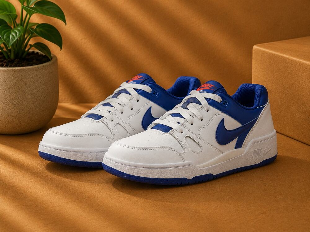 NWT Nike Full Force Lo Men's Sneakers White/Royal Blue Size 7 US, 40 EU
